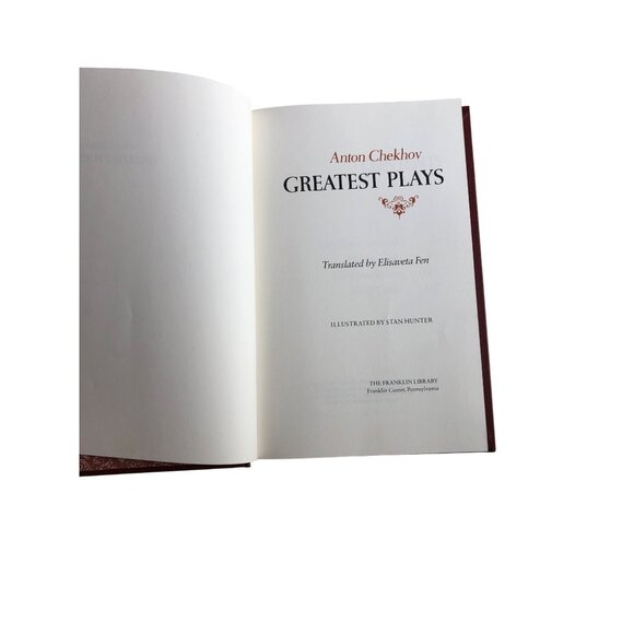 Anton Chekhov Greatest Plays Leather Bound Book Franklin Library Staging Props D - Picture 2 of 16